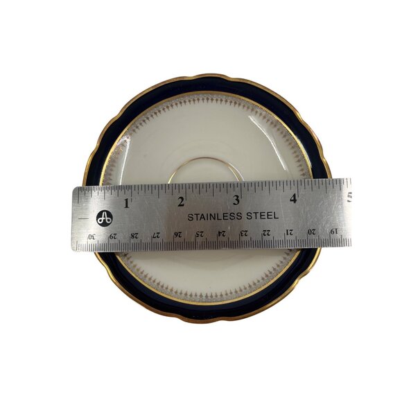 KPM Germany Vintage Porcelain Teacup  Saucer Set Gold Trim And Navy Accent - Picture 5 of 9